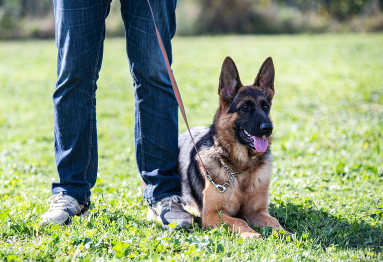 training of german shepherd and obedience in nature